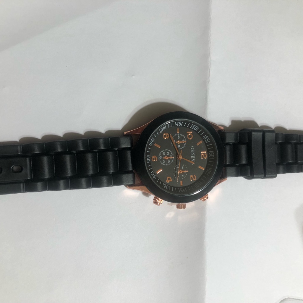 Black And Rose Gold Watch